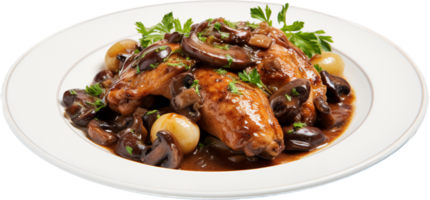 coq au vin png mit ai generiert.