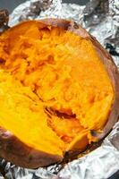 sweet potato baked vegetable meal food snack on the table copy space food background rustic top view photo