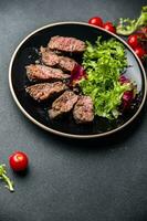 beef steak rare fried veal meat roasting meal food snack on the table copy space food background rustic top view photo