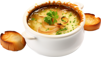 Onion soup png with AI generated.