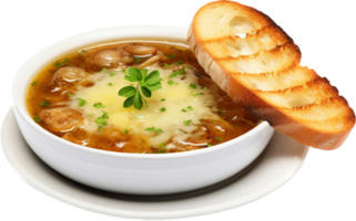 Onion soup png with AI generated.