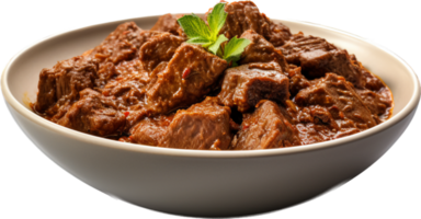 Beef Rendang png with AI generated.