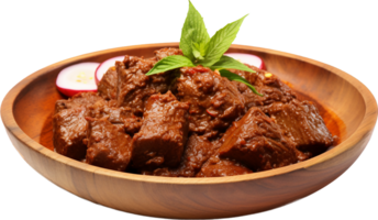 Beef Rendang png with AI generated.