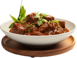 Beef Rendang png with AI generated.