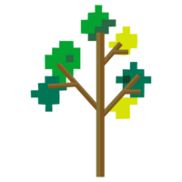 verde albero pixel cartone animato png