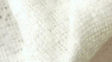 White transparent fabric. Closeup video