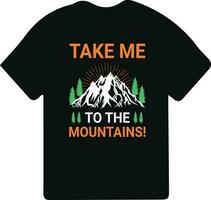 Hiking t-shirt design. Wild, mountain, Hiker, and adventure silhouettes Vector illustration.