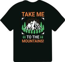 Hiking t-shirt design. Wild, mountain, Hiker, and adventure silhouettes Vector illustration.