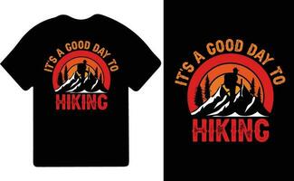 Hiking t-shirt design. Wild, mountain, Hiker, and adventure silhouettes Vector illustration