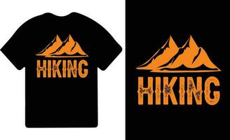 Hiking t-shirt design. Wild, mountain, Hiker, and adventure silhouettes Vector illustration