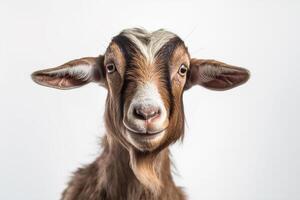 Goat on isolated white. Eid ul adha concept. photo