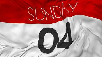 Fourth, 4th Sunday Date Seamless Looping Background, Looped Cloth Waving Slow Motion, 3D Rendering video