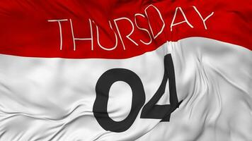 Fourth, 4th Thursday Date Seamless Looping Background, Looped Cloth Waving Slow Motion, 3D Rendering video