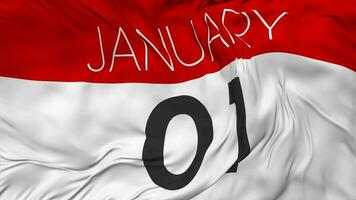 First, 1st January Date Seamless Looping Background, Looped Cloth Waving Slow Motion, 3D Rendering video