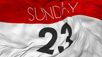 Twenty Third, 23rd Sunday Date Seamless Looping Background, Looped Cloth Waving Slow Motion, 3D Rendering video