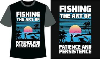 Fishing Black T-shirt Design Vector. Fishing Vector