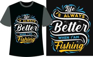 tipografía pescar camiseta diseño. pescar vector diseño.