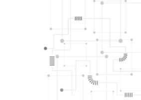 Grey abstract tech circuit board drawing vector