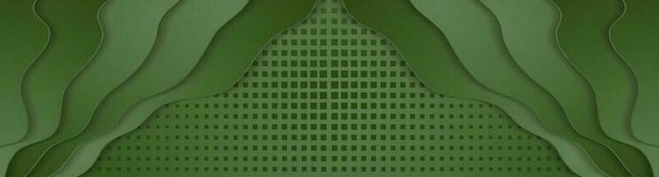 Green wavy background with squares texture vector
