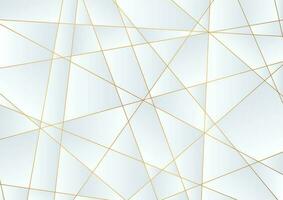 Light blue abstract polygonal background with golden lines vector