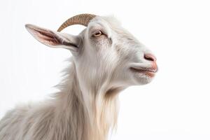 Goat on isolated white. Eid ul adha concept. photo
