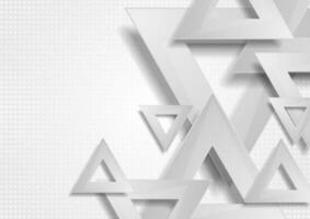 Grey abstract triangles tech geometric background vector