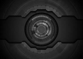 Black concept technology background with gear shape vector