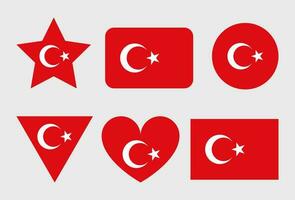 icono de vector de bandera de Turquía