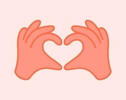 Hands making or formatting a heart symbol icon. I love you heart sign. vector