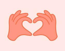 Hands making or formatting a heart symbol icon. I love you heart sign. vector