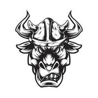 BULL HEAD WITH EXPRESSION vector