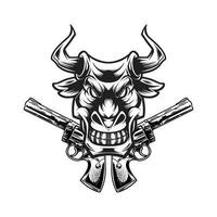BULL HEAD WITH EXPRESSION vector