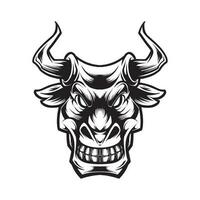 BULL HEAD WITH EXPRESSION vector