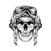 SKULL HEAD WITH HEAD ACCESSORIES vector