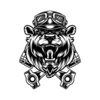 ANIMAL HEADS WITH MOTORCYCLE HEAD ACCESSORIES vector