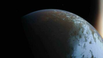 Außerirdischer Planet, Zoomen aus im Raum Animation 4k video