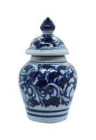 bleu céramique vase isolé png