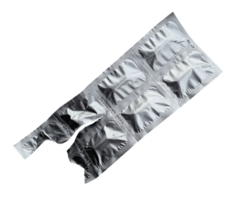 Aluminium Pack von Tabletten Verpackung isoliert png