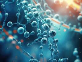 Abstract medical background with virus cells photo