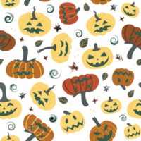 Halloween pattern of pumpkin png