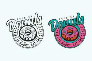 colección de logotipos de diseño vectorial de donuts vector