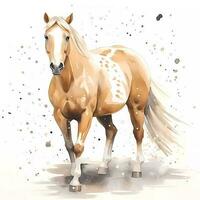 Watercolour painting of a chestnut coloured horse photo