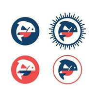 Simple badge fish logo vector