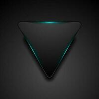 Black triangle with glowing blue light abstract background vector