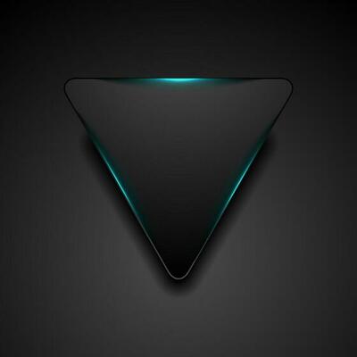 Black triangle with glowing blue light abstract background