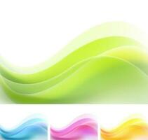 Set of vibrant abstract waves backgrounds vector