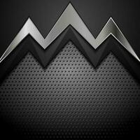 Dark technology background with metallic arrow vector