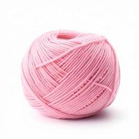 Yarn ball for knitting and crochet isolated on white background, cotton wool clews and skeins as natural organic material for knitwear, diy handmade fashion, photo