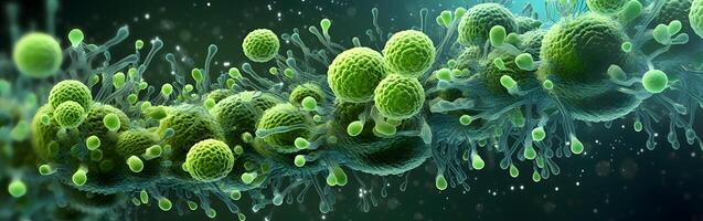 Bacteria and viruses, Concept of science and medicine, created using Technology photo