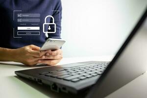 Verification of information, Internet security, online financial transaction, 2-step verification, confirm transaction and identity. photo